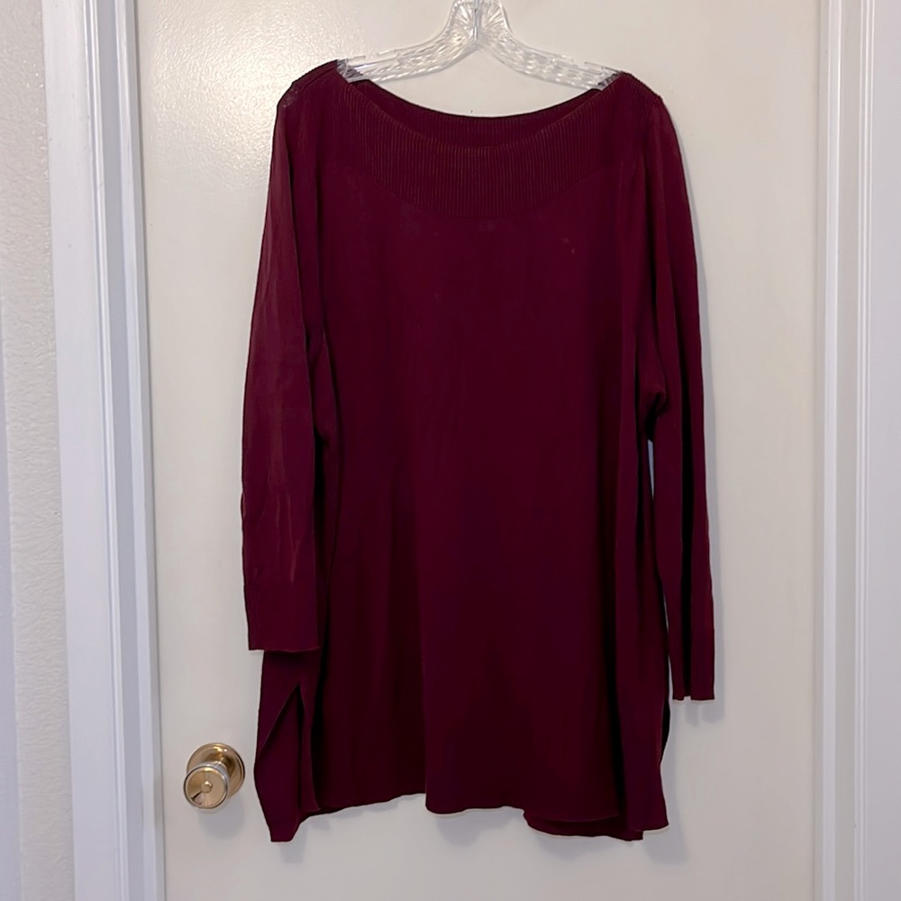 A MTL 1980 boatneck long sleeve sweater tunic size 2X